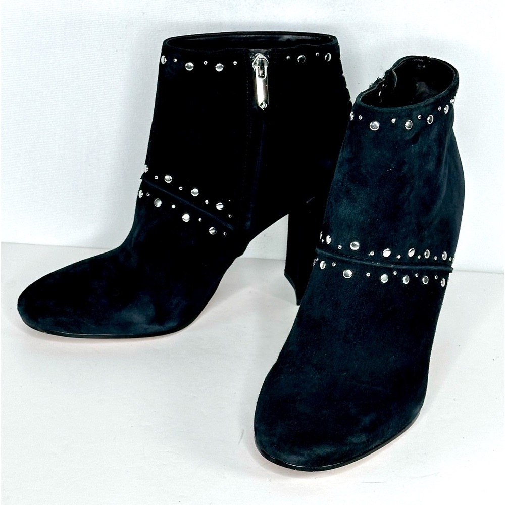 Sam Edelman‎ Chandler Ankle Boots Black  Suede Studded Inside Zip Trendy Sz 9